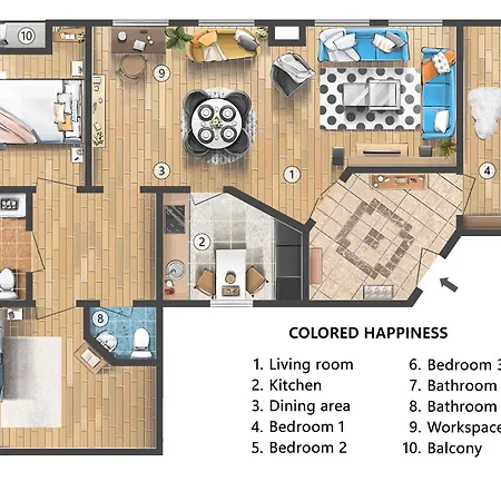 Colored Happiness 115m2 With Balcony Old Town Belgrado